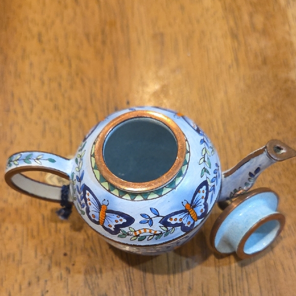 C.Maddicott Vintage Trade Plus Aid a Pot Miniature Enamel Collectibles Tea Pot - Picture 6 of 8